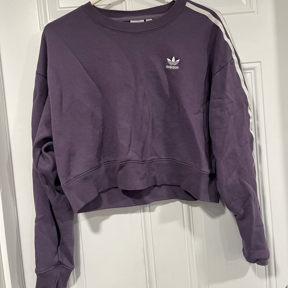 Adidas Women’s Cropped Sweatshirt purple size s